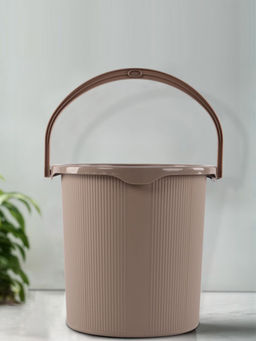 Kuber Industries - Brown Plastic Bathroom Bucket