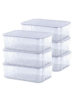 Kuber Industries - Transparent Acrylic Stackable Kitchen Food Storage Containers (Pack of 6)