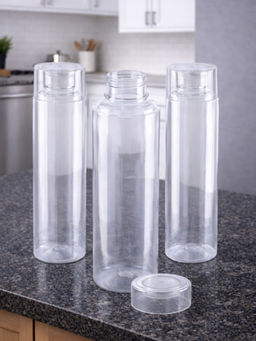 Kuber Industries - Transparent Plastic Leak Proof Water Bottles (Pack of 3)