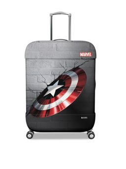 Kuber Industries - Grey Marvel Captain America Shield Luggage Cover