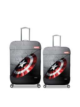 Kuber Industries - Grey Marvel Captain America Shield Luggage Covers (Pack of 2)