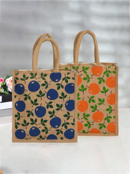 Kuber Industries - Brown Jute Carry Lunch Bags (Pack of 2)