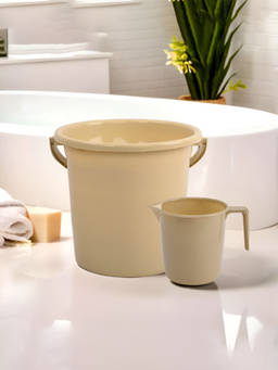 Kuber Industries - Beige 2 Piece Bathroom Combo Set