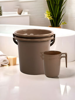 Kuber Industries - Brown 4 Piece Bathroom Combo Set