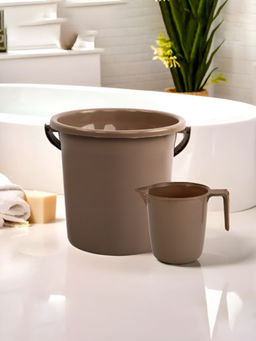 Kuber Industries - Brown 2 Piece Bathroom Combo Set