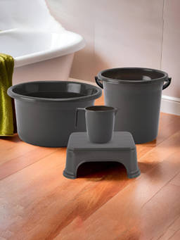 Kuber Industries - Grey 4 Piece Bathroom Combo Set