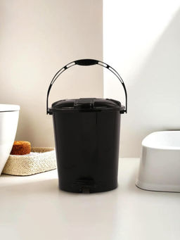 Kuber Industries - Black Durable Plastic Pedal Dust Bin