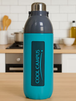 Kuber Industries - Blue Insulated Plastic Water Bottle with Handle