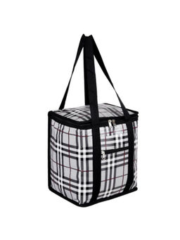 Kuber Industries - Grey Checks Reusable Lunch Bag