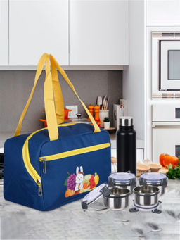 Kuber Industries - Navy Blue Thermal Insulated Lunch Bag