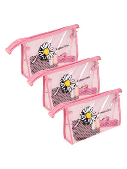 Kuber Industries - Pink Toiletry Travel Pouch (Pack of 3)