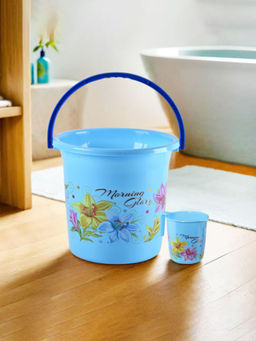 Kuber Industries - Blue 2 Piece Bathroom Combo Set