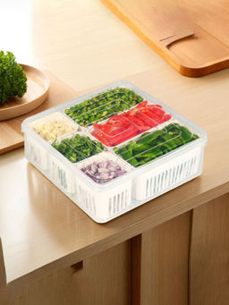 Kuber Industries - White Fridge Organizers Storage Box
