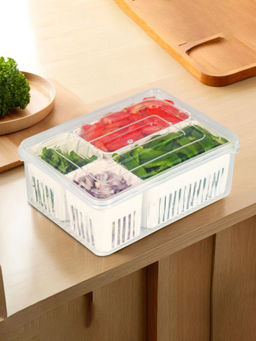 Kuber Industries - White Fridge Organizers Storage Box