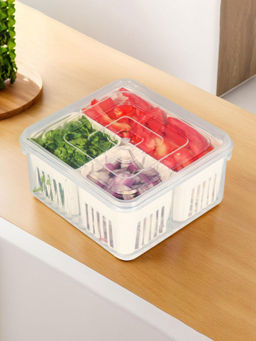 Kuber Industries - White Fridge Organizers Storage Box
