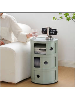The Artment - Green 3 Tier Totem Tower Cylindrical Storage Cabinet