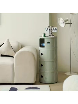 The Artment - Green 4 Tier Totem Tower Cylindrical Storage Cabinet