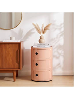 The Artment - Pink 3 Tier Totem Tower Cylindrical Storage Cabinet