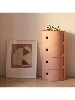 The Artment - Pink 4 Tier Totem Tower Cylindrical Storage Cabinet