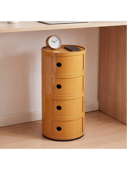 The Artment - Yellow 4 Tier Totem Tower Cylindrical Storage Cabinet