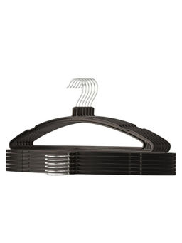 Kuber Industries - Black Non-Slip Space Saving Plastic Closet Baby Hangers (Pack of 12)