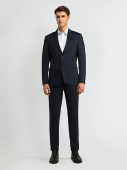 Arrow - Solid/Plain Blue Full Sleeves Formal Suit Blazer with Pant (Set of 2)