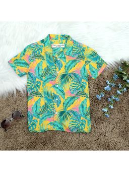 The Lion and the Fish - Hawaiian Tropical Yellow Shirt