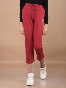 CRIMSOUNE CLUB - Girls Red Crop Length Trackpant