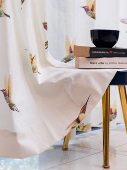 Urban Space - Cotton Window Curtains with Eyelets & Tieback Macaw Yellow (Pack of 2)