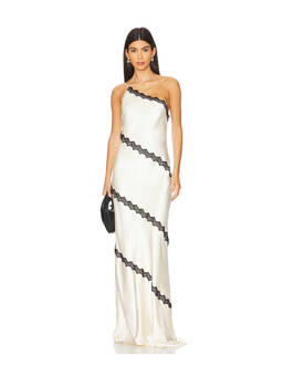 Shona Joy - Camille Lace Asymmetrical Maxi Dress