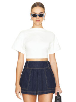 Shona Joy - Alda Open Back Drawstring Crop T Shirt