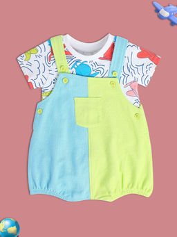 MINI KLUB - Baby Boys Multi Dungaree with T-shirt (Set of 2)
