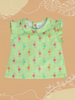 MINI KLUB - Baby Girls Green Woven Top