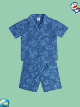 MINI KLUB - Kids Boys Blue Lounge Wear with Shirts and Shorts (Set of 2)