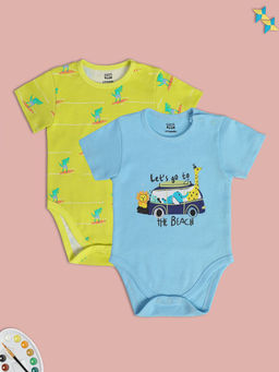 MINI KLUB - New Born and Baby Boys Multi Body Suit (Pack of 2)