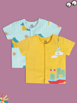 MINI KLUB - New Born and Baby Boys Multi Front Open Vest (Pack of 2)