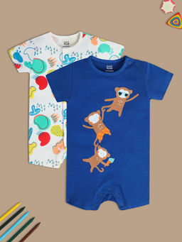 MINI KLUB - New Born and Baby Boys Multi Romper (Pack of 2)