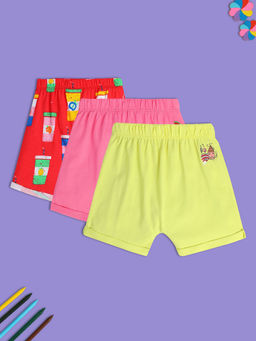 MINI KLUB - New Born and Baby Girls Multi Shorts (Pack of 3)