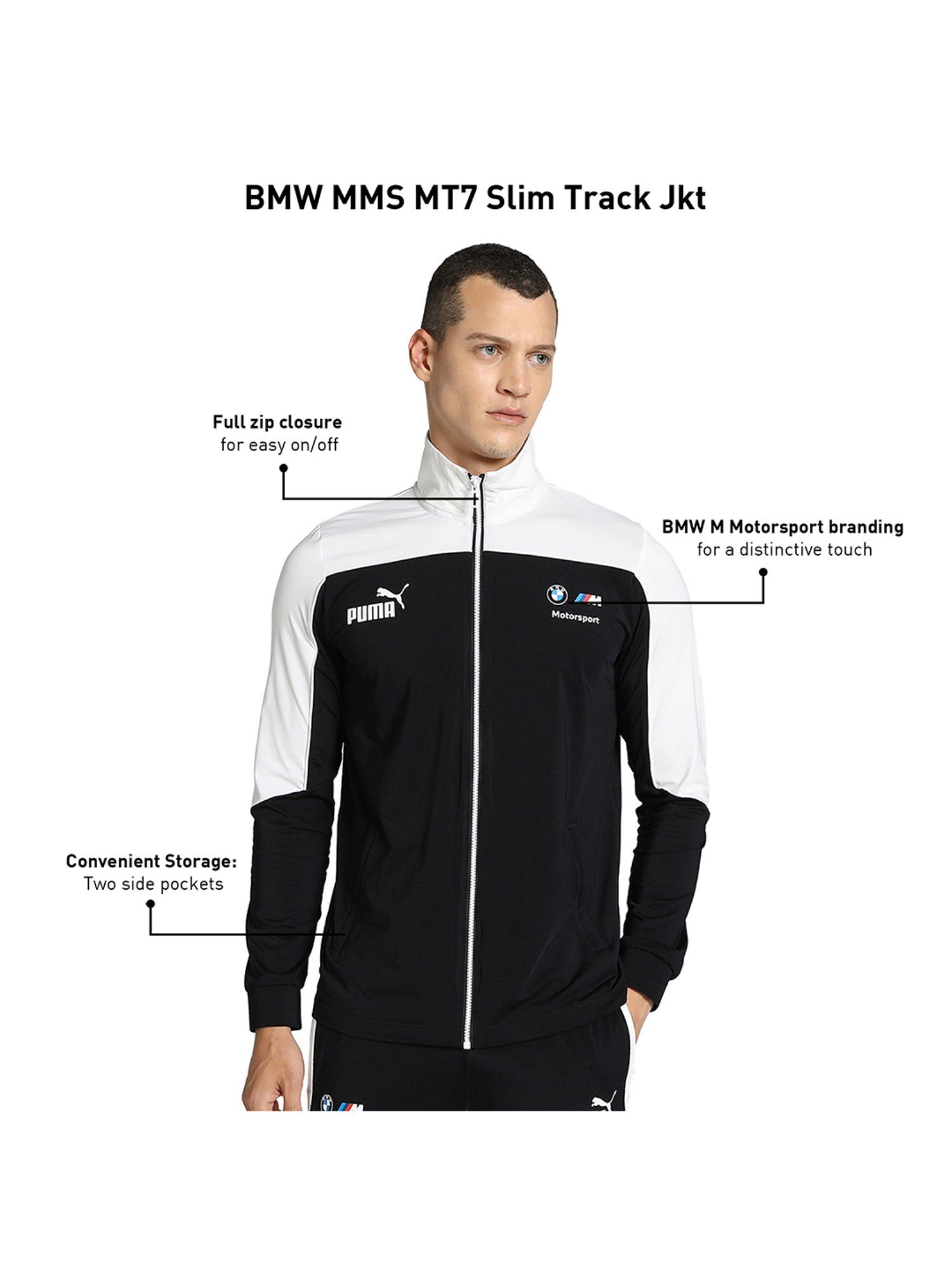 Buy Puma BMW MMS MT7 Slim Men Black Track Jacket Online