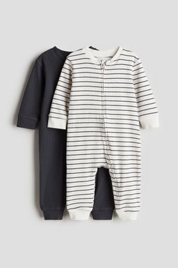 H&M - Boys 2-Pack Cotton Sleepsuits