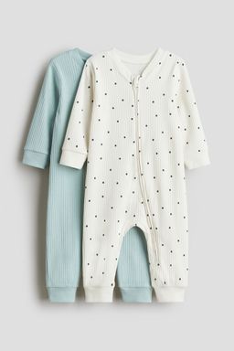 H&M - Boys 2-Pack Cotton Sleepsuits