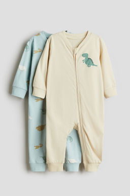 H&M - Boys 2-Pack Cotton Sleepsuits