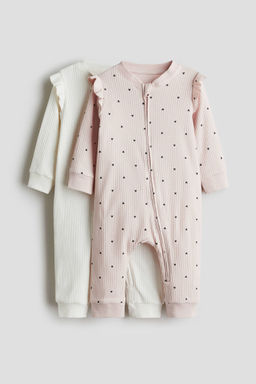 H&M - Boys 2-Pack Cotton Sleepsuits