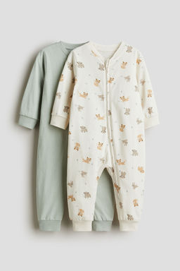H&M - Boys 2-Pack Cotton Sleepsuits