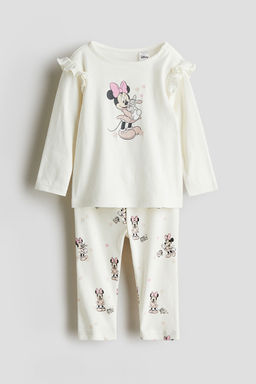 H&M - Boys White Printed Cotton Pyjamas