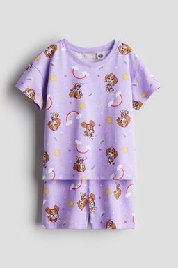 H&M - Girls Purple Printed Jersey Pyjamas