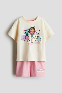 H&M - Girls Pink Printed Jersey Pyjamas