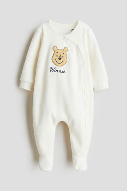 H&M - Boys White Velour Sleepsuit