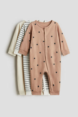 H&M - Boys 3-Pack Cotton Sleepsuits
