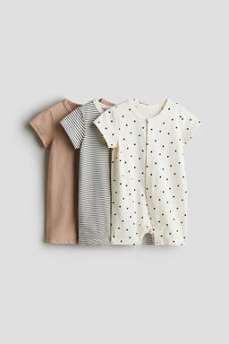 H&M - Boys 3-Pack Cotton Sleepsuits
